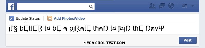 cool text fonts online on Facebook