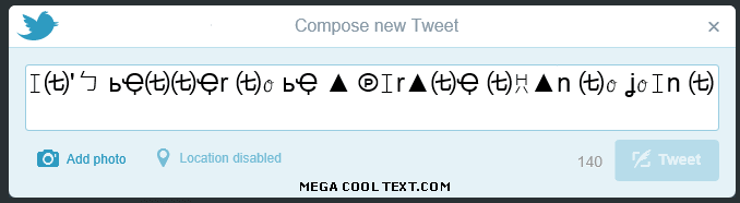 letters with symbols on them on Twitter