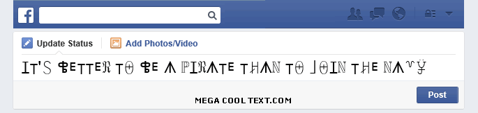 make cool text using symbols on Facebook