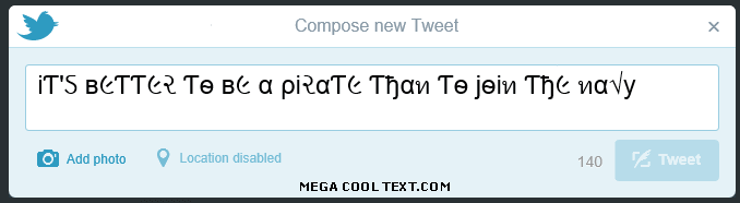 text font generator copy and paste on Twitter
