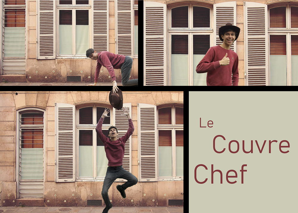 Séquence de 3 images. On peut lire en titre : Le couvre-chef