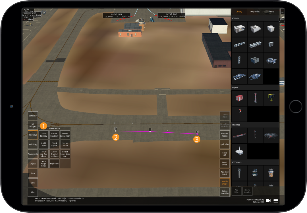 Image 6.1.1.1 - Creating a Taxiway
