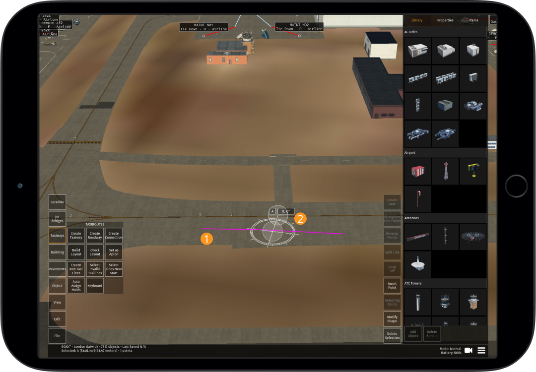 Image 6.1.3.1 - Moving/Changing Orientation of Taxiway
