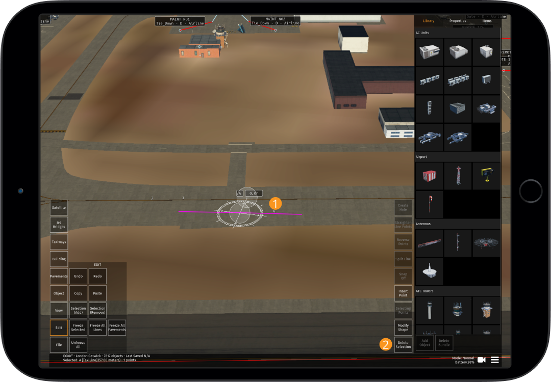 Image 6.1.5.1 - Deleting a Taxiway