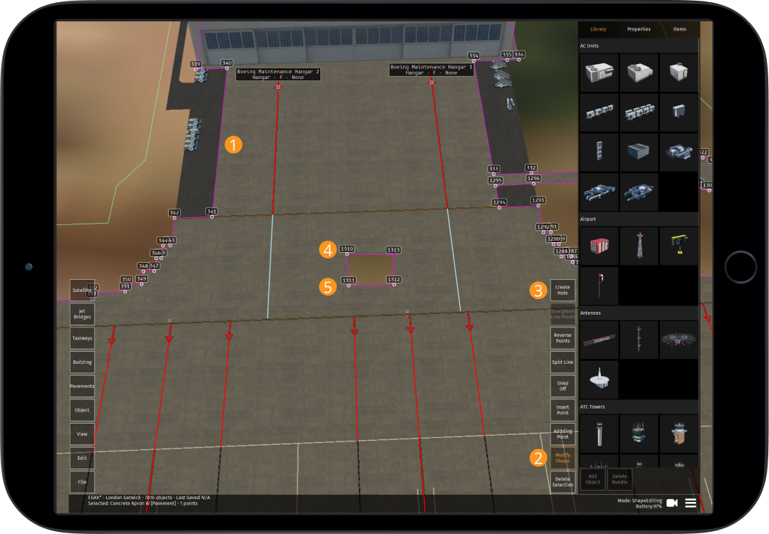 Image 5.1.6.1 - Creating a Hole within the Pavement