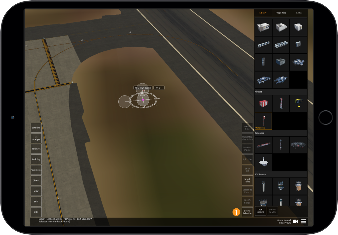 Image 7.2.4.1 - Deleting an Object