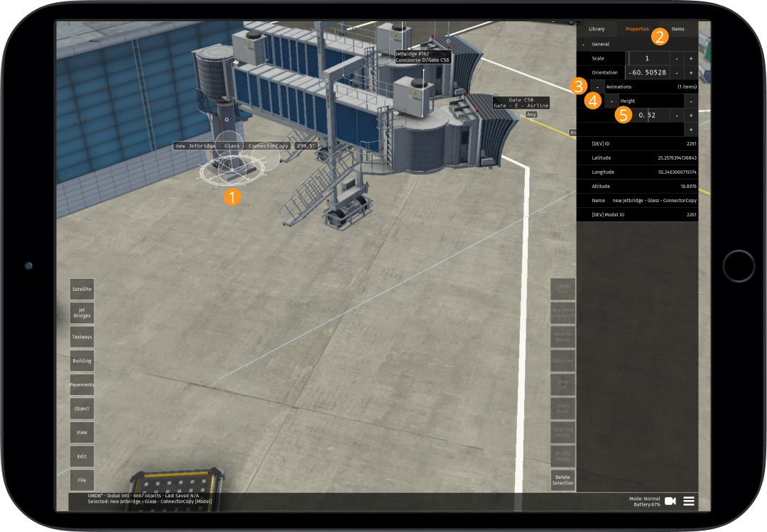 Image 10.3.3.1 - Adjusting Jet Bridge Height