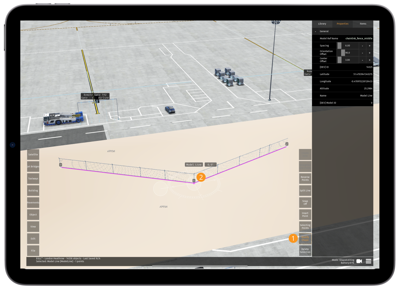 Image 9.5.3.1 - Editing Model Lines