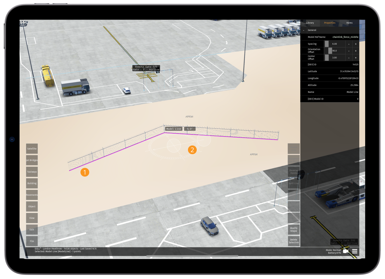 Image 9.5.4.1 - Moving/Changing Orientation of a Model Line