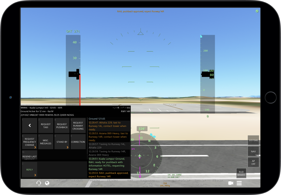 Reply to Pushback Clearance