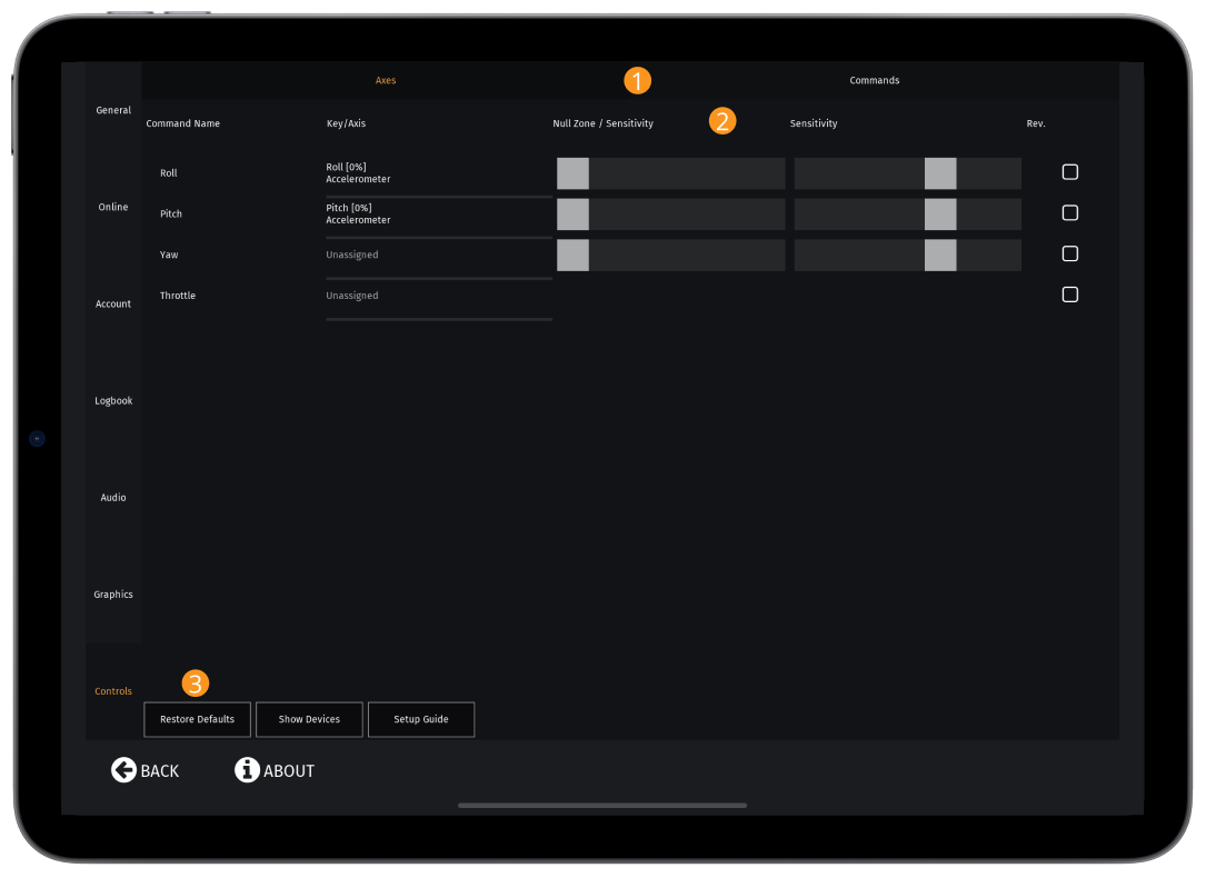 Control Settings Page