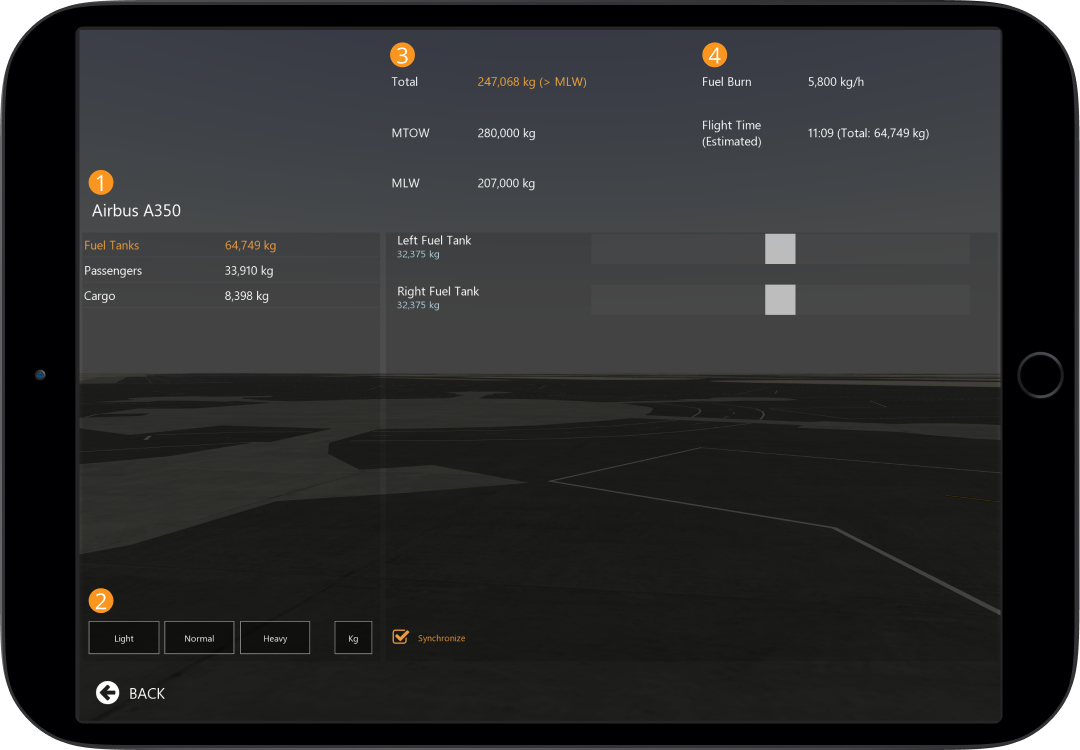Weight and Balance Screen