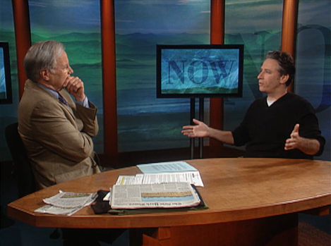 Stewart is lionized by revered journalist Bill Moyers in a 2003 interview.